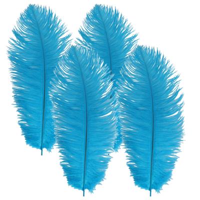 Pietenveer/verkleed veer - 4x - 35 cm - blauw - voor pieten baret