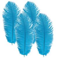 Pietenveer/verkleed veer - 4x - 35 cm - blauw - voor pieten baret