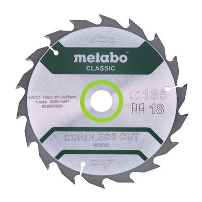 Metabo Accessoires Cirkelzaagblad | Cordless Cut Classic | 165x20mm | Z8 WZ 20°/B - 628650000