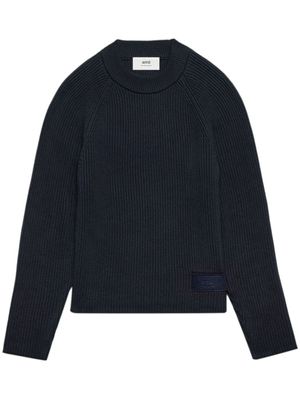 AMI Paris pull à patch logo - Bleu