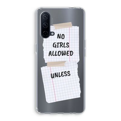 No Girls Allowed Unless: OnePlus Nord CE 5G Transparant Hoesje