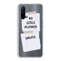 No Girls Allowed Unless: OnePlus Nord CE 5G Transparant Hoesje