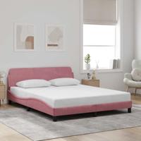 Bedframe met hoofdeinde "Dover" 160x200 cm fluweel roze