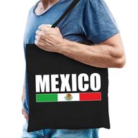 Katoenen Mexicaans supporter tasje Mexico zwart - thumbnail