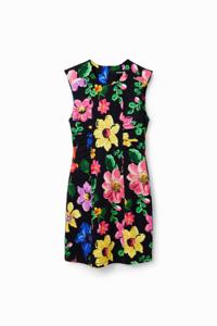 Mini-jurk met bloemen - BLACK - L