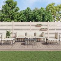 6-delige Loungeset met kussens poly rattan antracietkleurig