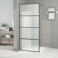 Inloopdouchewand 90x195 cm mat ESG-glas zwart