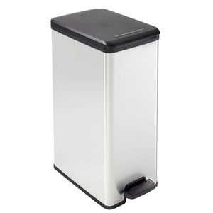 Curver Slim Bin 40L Vierkant Kunststof Zwart, Zilver