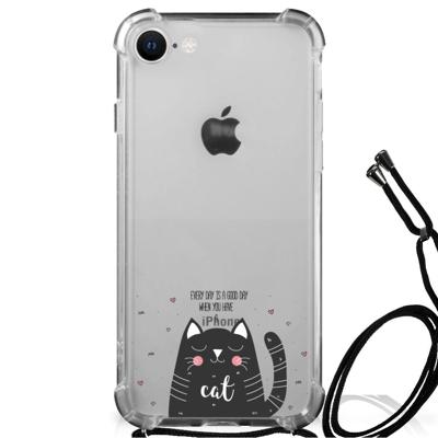 iPhone SE 2022 | 2020 | 8 | 7 Stevig | Bumper Hoesje | Cat Good Day iPhone SE 2022 | 2020 | 8 | 7 Stevig | Bumper Hoesje | Cat Good Day