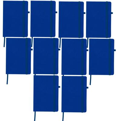 Notitieboekje / opschrijfboekje A5 - 10x - blauw - 15 x 21 cm - harde kaft