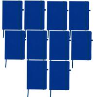 Notitieboekje / opschrijfboekje A5 - 10x - blauw - 15 x 21 cm - harde kaft