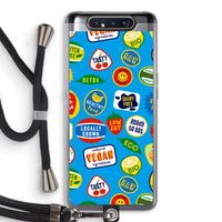 Fruitsticker: Samsung Galaxy A80 Transparant Hoesje met koord