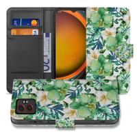 Elegant Orchidee Groen Design Samsung Galaxy Xcover 7 Pro | Bookcase Hoesje met Pasjeshouder en Bescherming