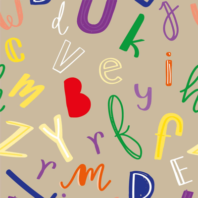 Kleurrijk alfabet behang letters