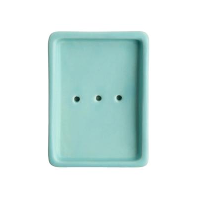 Day 1 Handgemaakt Keramieken Zeepbakje Aqua met Gaatjes Day 1 Handgemaakt Keramieken Zeepbakje Aqua met Gaatjes