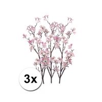 3x Appelbloesem tak roze 104 cm   -