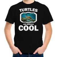 T-shirt turtles are serious cool zwart kinderen - schildpadden/ zee schildpad shirt XL (158-164)  -
