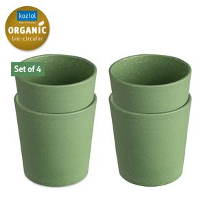 Koziol Bio-Circulair - Connect Beker 190 ml Set van 4 Stuks - Gerecycled Zonnebloemolie - Groen