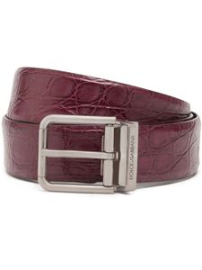 Dolce & Gabbana ceinture en cuir d'aligator - Rouge