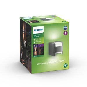 Philips Lighting Grass 173219316 LED-buitenlamp (wand) LED LED vast ingebouwd 9 W Antraciet