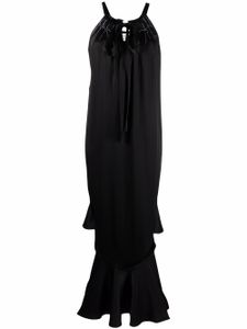 Maison Margiela robe longue à volants - Noir