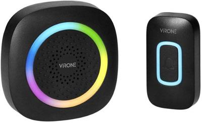 Enzo Virone draadloze deurbel set 300m zwart +rgb - 8415500 Enzo Virone draadloze deurbel set 300m zwart +rgb - 8415500