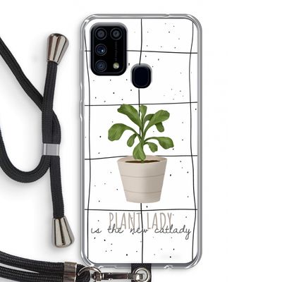 Kamerplant op vensterruit: Samsung Galaxy M31 Transparant Hoesje met koord