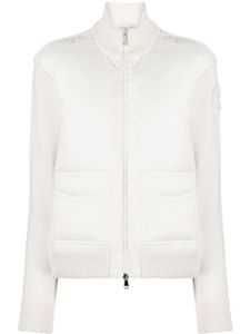 Moncler veste matelassée à empiècements contrastants - Blanc