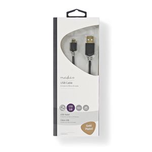 Nedis USB-Kabel | USB-A Male naar USB Micro-B Male | 480 Mbps | 2 m | 1 stuks - CCBW60500AT20 CCBW60500AT20