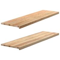 VidaXL Vensterbanken 2 st onbehandeld 140x40x2 cm massief eikenhout