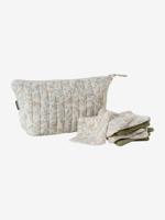 Set van 10 washandjes beige, bedrukt