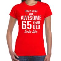 Awesome 65 year - geweldige 65 jaar cadeau t-shirt - rood - voor dames - Verjaardag cadeau