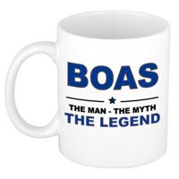 Boas cadeau mok - man myth legend - naam koffiemok / beker - wit en blauw - 300 ml