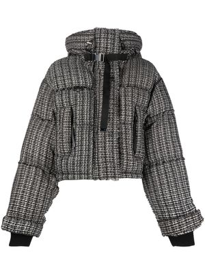 Shoreditch Ski Club doudoune Willow Leah crop - BLKWHT BLACK WHITE