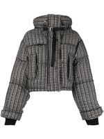 Shoreditch Ski Club doudoune Willow Leah crop - BLKWHT BLACK WHITE