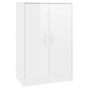 vidaXL Schoenenkast 60x35x92 cm spaanplaat hoogglans wit