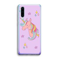 Roze eenhoorn: Huawei P30 Transparant Hoesje