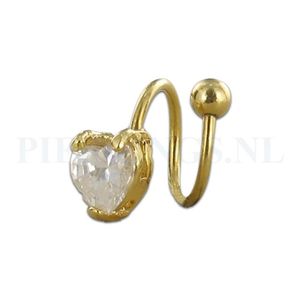 Twister 1.6 mm goud kleur met kristal hart