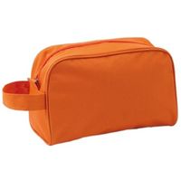 Handbagage toilettas oranje met handvat 21,5 cm voor heren/dames   -