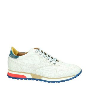Lorenzi leren sneakers crocoprint wit Lorenzi leren sneakers crocoprint wit