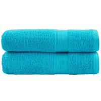 VidaXL Badhanddoeken solund 2 st 600 g/m² 70x140 cm turquoise