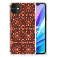 Apple iPhone 11 Doorzichtige Silicone Hoesje Batik Brown - thumbnail