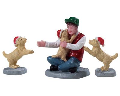 New puppies, set of 3 - Lemax