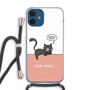 GSM poes: iPhone 12 mini Transparant Hoesje met koord