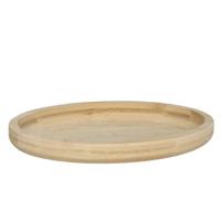 Serveer plateau - rond - dienblad - hout - D23 cm - lichtbruin