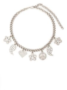 Alessandra Rich collier serti de cristaux - Argent