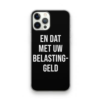 Belastinggeld - Zwart: iPhone 12 Pro Transparant Hoesje