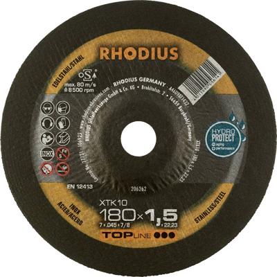 Rhodius XT10 206262 Doorslijpschijf gebogen 180 mm 1 stuk(s) RVS, Staal