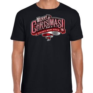 Merry Christmas Kerstshirt / Kerst t-shirt zwart voor heren