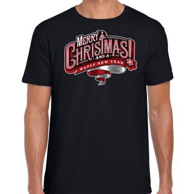 Merry Christmas Kerstshirt / Kerst t-shirt zwart voor heren Merry Christmas Kerstshirt / Kerst t-shirt zwart voor heren